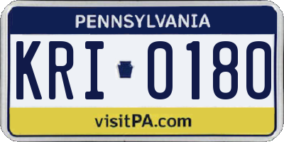 PA license plate KRI0180