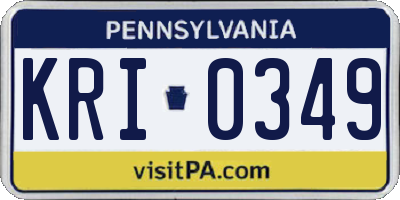 PA license plate KRI0349