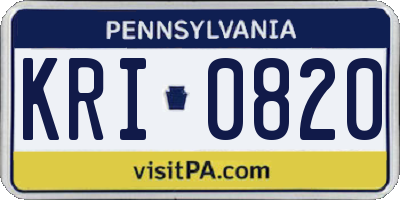 PA license plate KRI0820