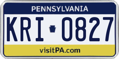 PA license plate KRI0827
