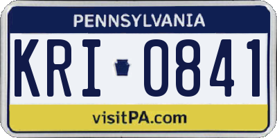 PA license plate KRI0841