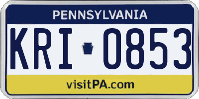 PA license plate KRI0853