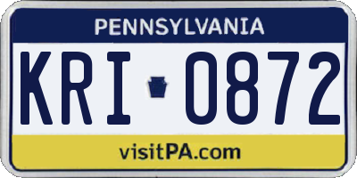 PA license plate KRI0872
