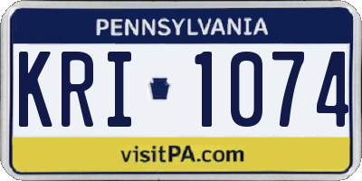 PA license plate KRI1074