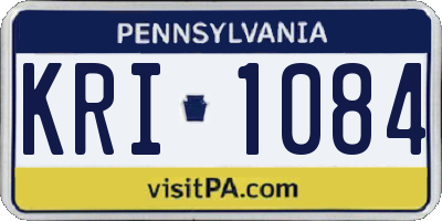 PA license plate KRI1084