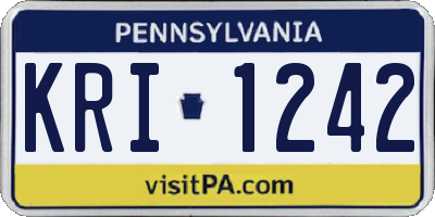 PA license plate KRI1242