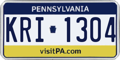 PA license plate KRI1304