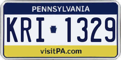 PA license plate KRI1329