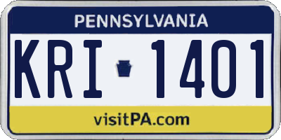 PA license plate KRI1401