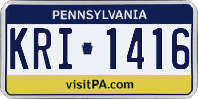 PA license plate KRI1416