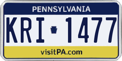 PA license plate KRI1477