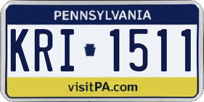 PA license plate KRI1511