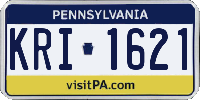 PA license plate KRI1621