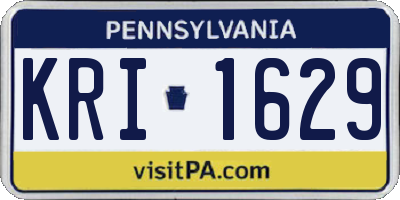 PA license plate KRI1629