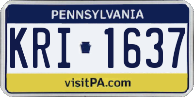 PA license plate KRI1637