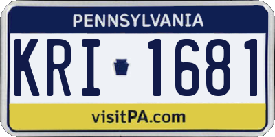 PA license plate KRI1681