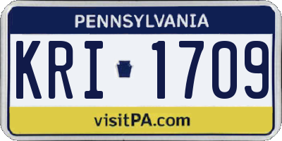 PA license plate KRI1709
