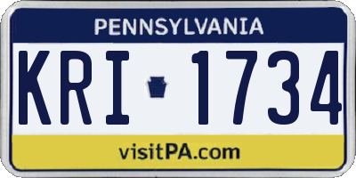 PA license plate KRI1734