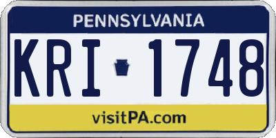 PA license plate KRI1748
