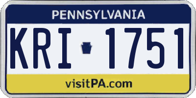 PA license plate KRI1751