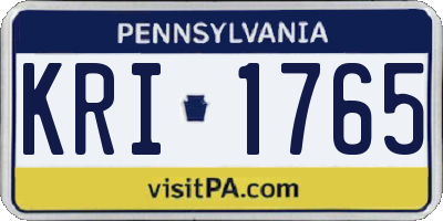 PA license plate KRI1765