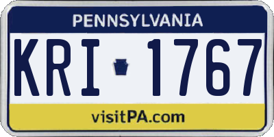 PA license plate KRI1767