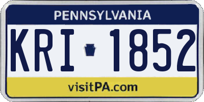 PA license plate KRI1852