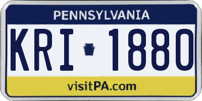 PA license plate KRI1880