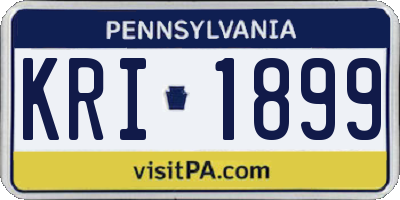 PA license plate KRI1899