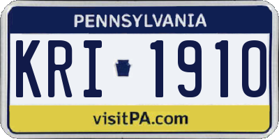 PA license plate KRI1910