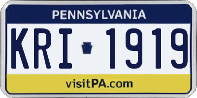 PA license plate KRI1919