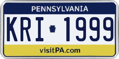 PA license plate KRI1999