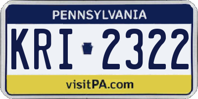 PA license plate KRI2322
