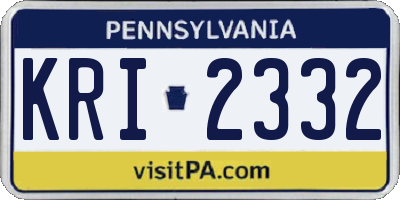 PA license plate KRI2332