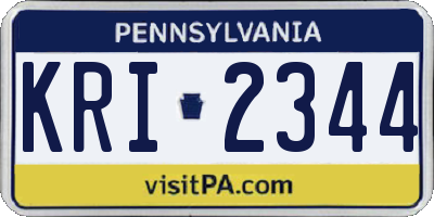 PA license plate KRI2344