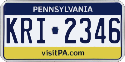 PA license plate KRI2346