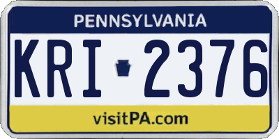 PA license plate KRI2376