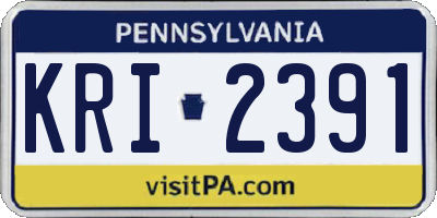 PA license plate KRI2391