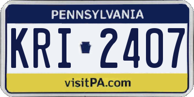 PA license plate KRI2407