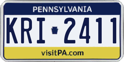 PA license plate KRI2411