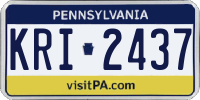 PA license plate KRI2437