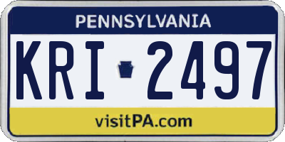 PA license plate KRI2497