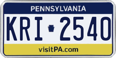 PA license plate KRI2540