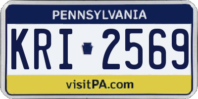 PA license plate KRI2569