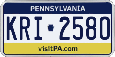 PA license plate KRI2580