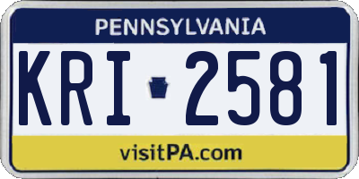 PA license plate KRI2581