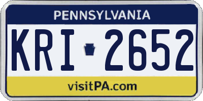 PA license plate KRI2652