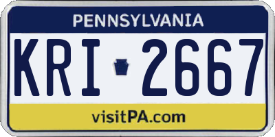 PA license plate KRI2667