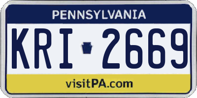 PA license plate KRI2669