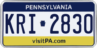 PA license plate KRI2830